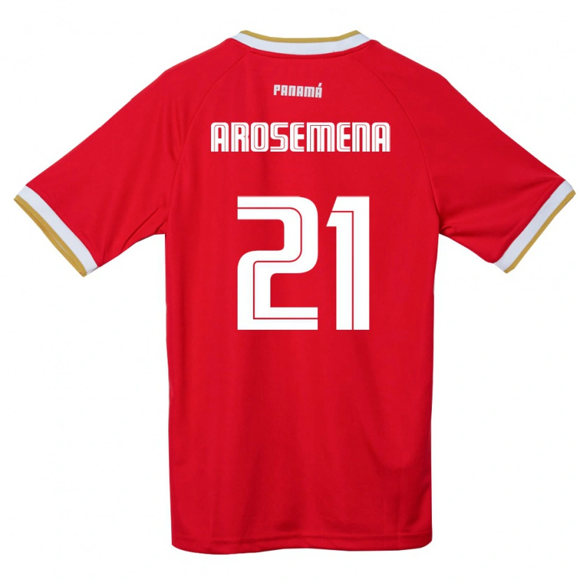 Danxen Pánské Panama Pablo Arosemena #21 Červená Hnědá Bílá Domů Hráčské Dresy 26-28 Dres