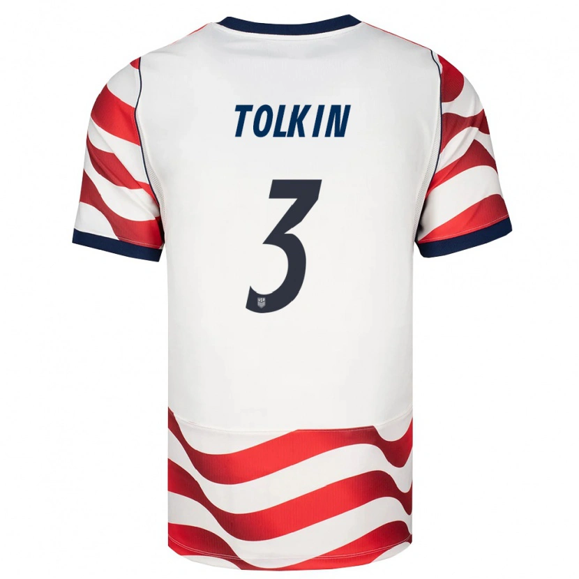 Danxen Pánské Spojené Státy Americké John Tolkin #3 Červená Bílá Černá Domů Hráčské Dresy 26-28 Dres