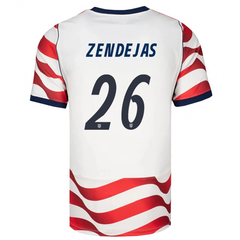 Danxen Pánské Spojené Státy Americké Álex Zendejas #26 Červená Bílá Černá Domů Hráčské Dresy 26-28 Dres
