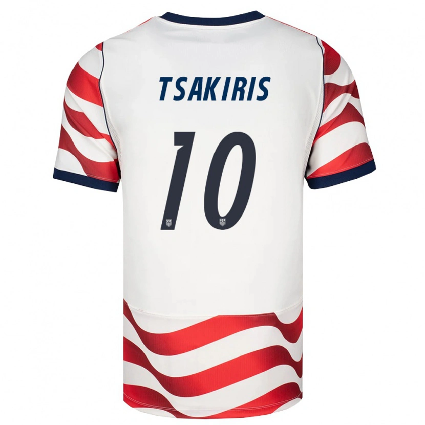 Danxen Pánské Spojené Státy Americké Niko Tsakiris #10 Červená Bílá Černá Domů Hráčské Dresy 26-28 Dres