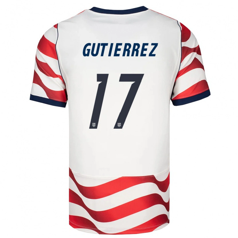 Danxen Pánské Spojené Státy Americké Brian Gutierrez #17 Červená Bílá Černá Domů Hráčské Dresy 26-28 Dres