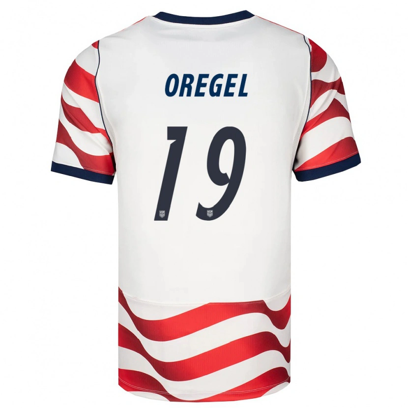 Danxen Pánské Spojené Státy Americké Sergio Oregel #19 Červená Bílá Černá Domů Hráčské Dresy 26-28 Dres