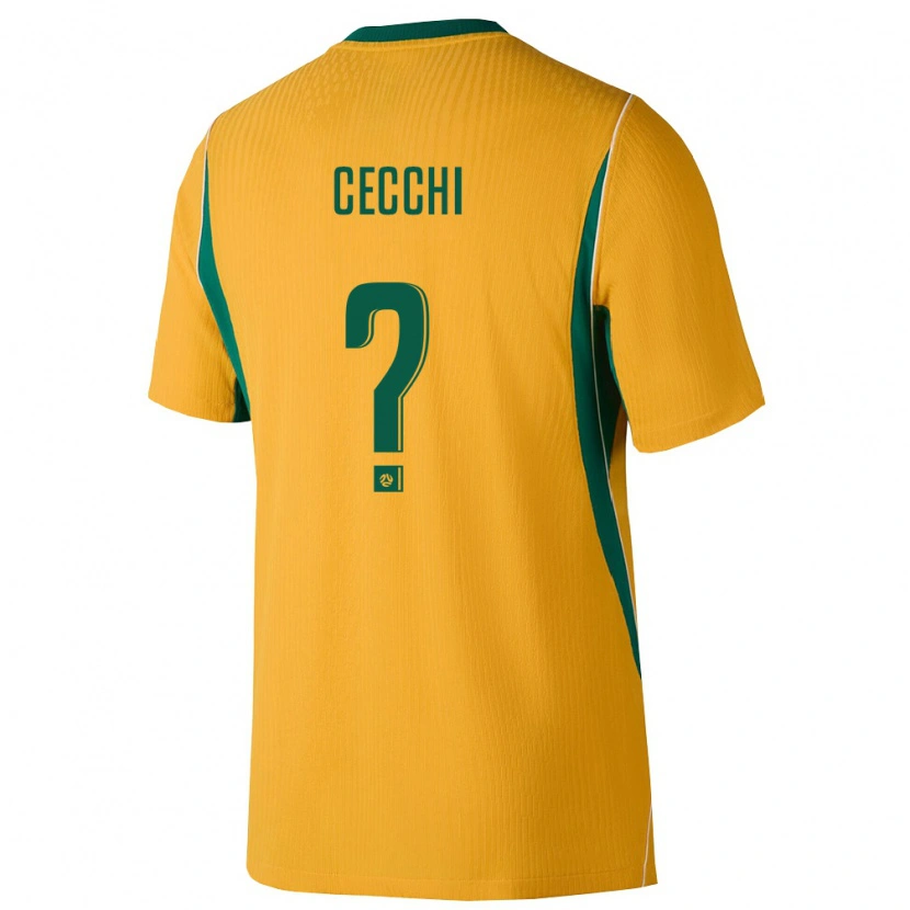 Danxen Pánské Austrálie Delano Cecchi #0 Žlutá Zelená Domů Hráčské Dresy 26-28 Dres
