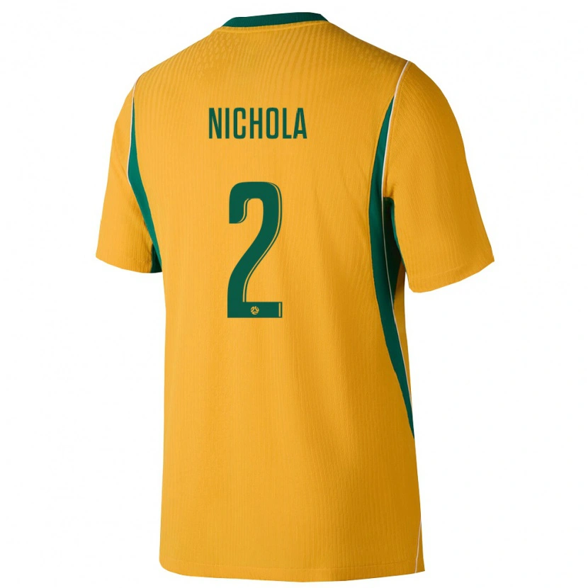 Danxen Pánské Austrálie Malual Nichola #2 Žlutá Zelená Domů Hráčské Dresy 26-28 Dres
