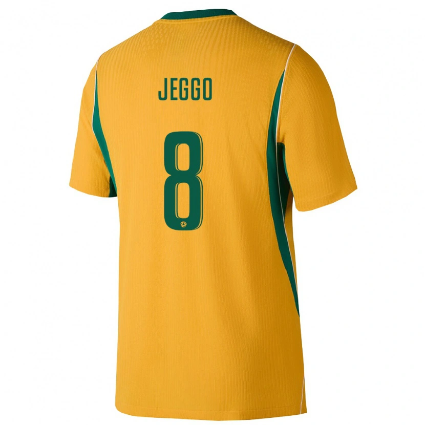 Danxen Pánské Austrálie James Jeggo #8 Žlutá Zelená Domů Hráčské Dresy 26-28 Dres