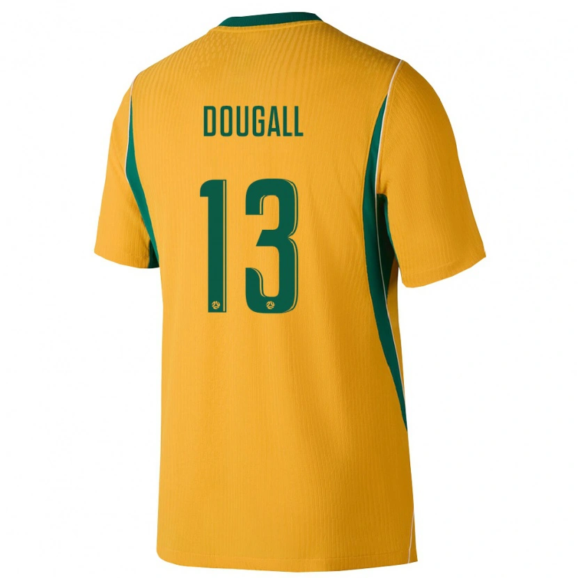 Danxen Pánské Austrálie Kenny Dougall #13 Žlutá Zelená Domů Hráčské Dresy 26-28 Dres