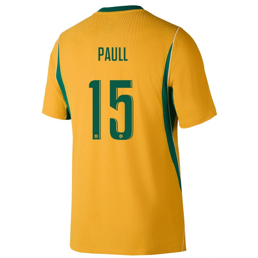 Danxen Pánské Austrálie Nathan Paull #15 Žlutá Zelená Domů Hráčské Dresy 26-28 Dres