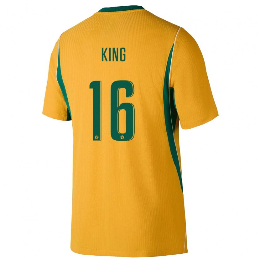 Danxen Pánské Austrálie Joel King #16 Žlutá Zelená Domů Hráčské Dresy 26-28 Dres
