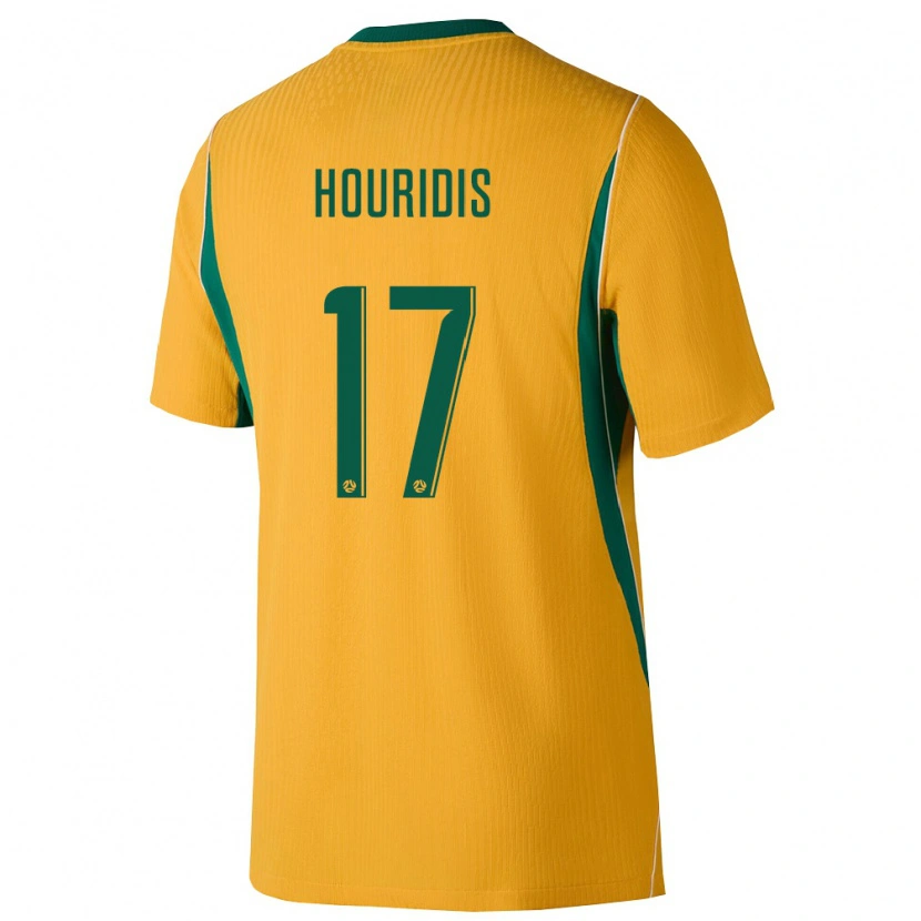 Danxen Pánské Austrálie Alexi Houridis #17 Žlutá Zelená Domů Hráčské Dresy 26-28 Dres