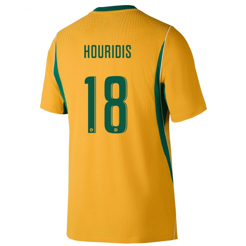 Danxen Pánské Austrálie James Houridis #18 Žlutá Zelená Domů Hráčské Dresy 26-28 Dres