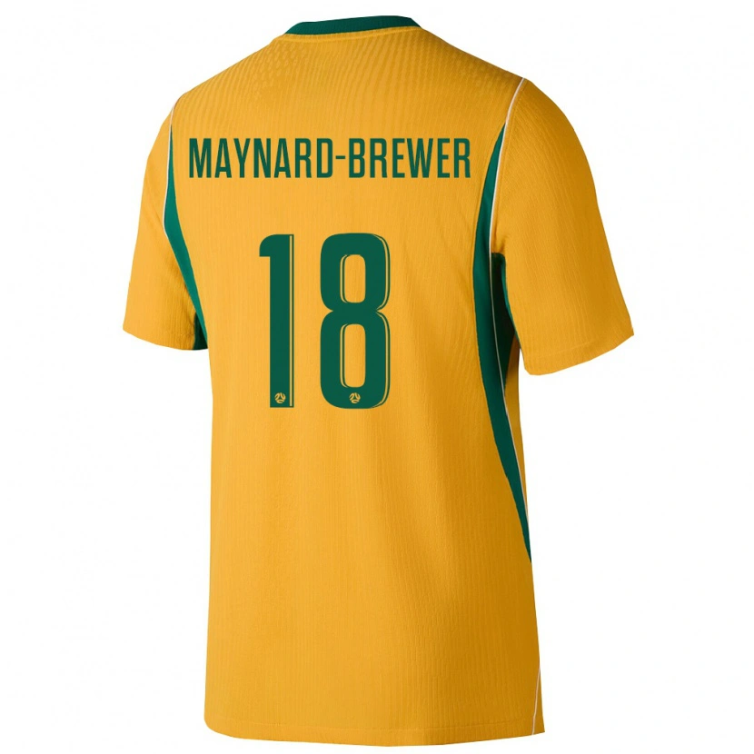 Danxen Pánské Austrálie Ashley Maynard Brewer #18 Žlutá Zelená Domů Hráčské Dresy 26-28 Dres