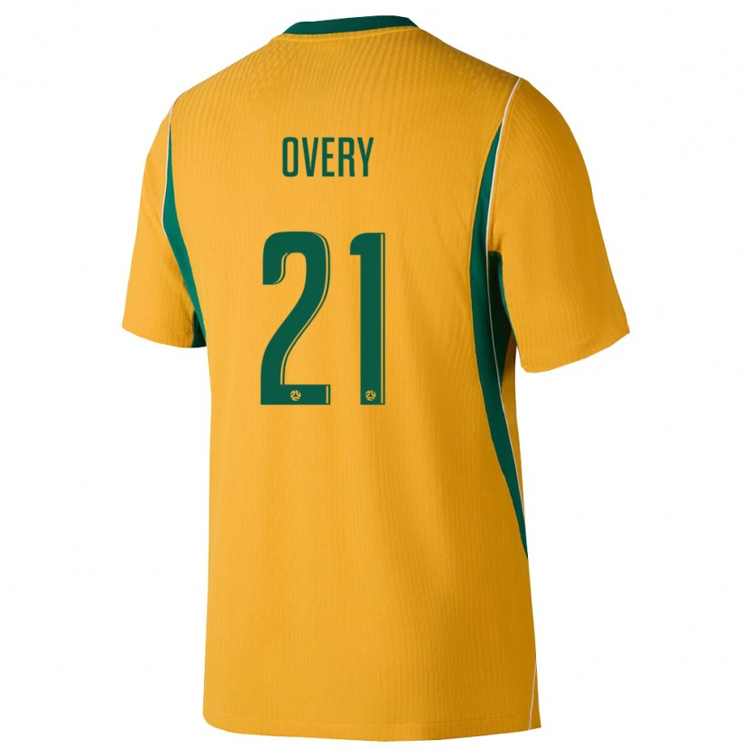 Danxen Pánské Austrálie James Overy #21 Žlutá Zelená Domů Hráčské Dresy 26-28 Dres