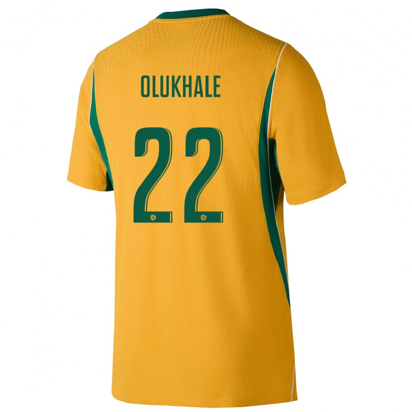 Danxen Pánské Austrálie Malik Olukhale #22 Žlutá Zelená Domů Hráčské Dresy 26-28 Dres