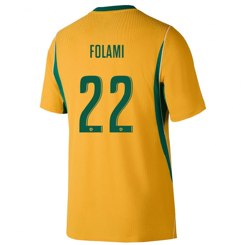 Danxen Pánské Austrálie Ben Folami #22 Žlutá Zelená Domů Hráčské Dresy 26-28 Dres