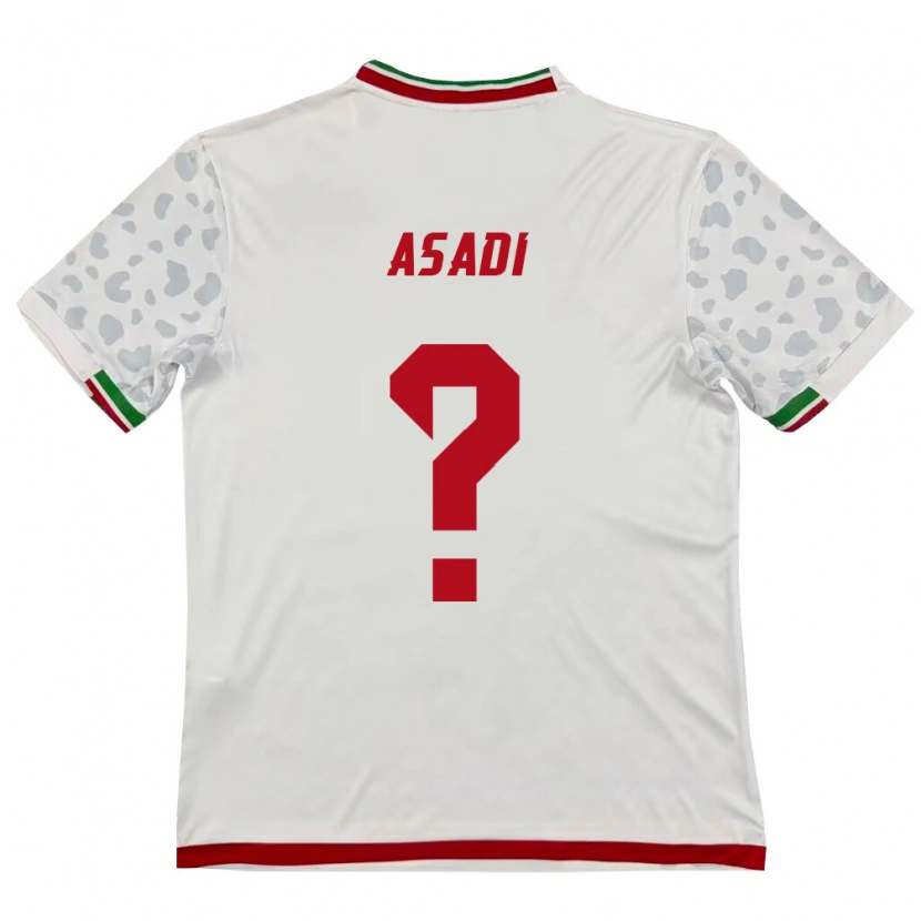 Danxen Pánské Írán Saro Asadi #0 Bílá Červená Domů Hráčské Dresy 26-28 Dres