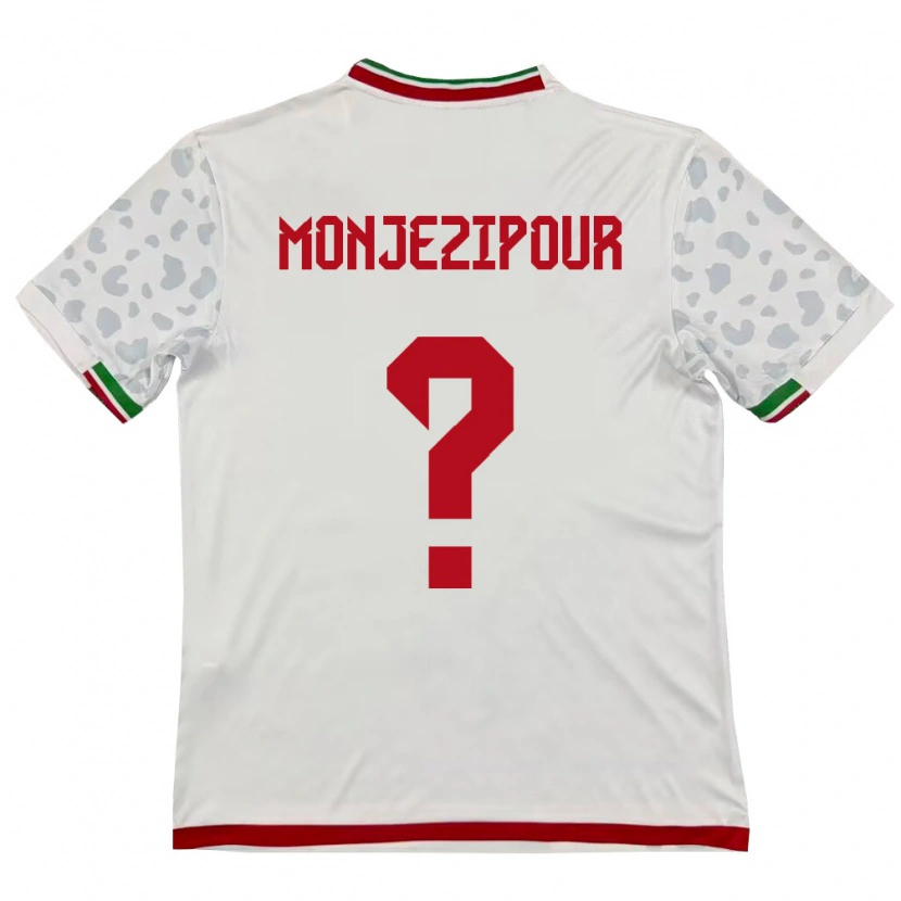 Danxen Pánské Írán Amirali Monjezipour #0 Bílá Červená Domů Hráčské Dresy 26-28 Dres