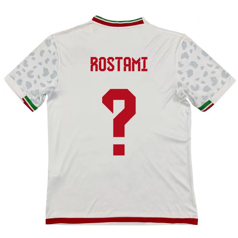 Danxen Pánské Írán Artin Rostami #0 Bílá Červená Domů Hráčské Dresy 26-28 Dres