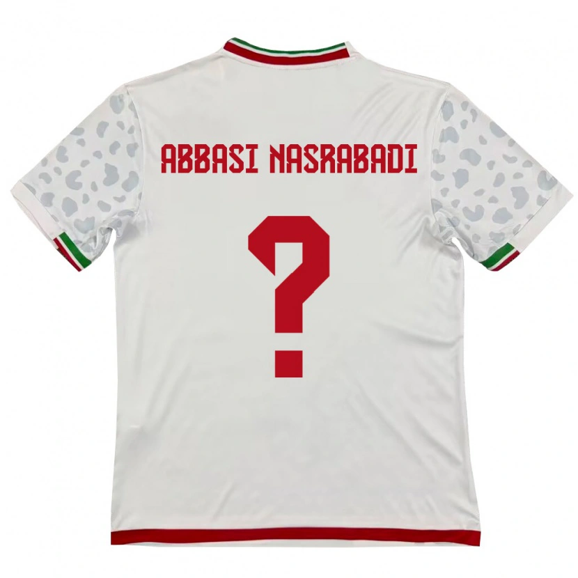 Danxen Pánské Írán Mohammadreza Abbasi Nasrabadi #0 Bílá Červená Domů Hráčské Dresy 26-28 Dres