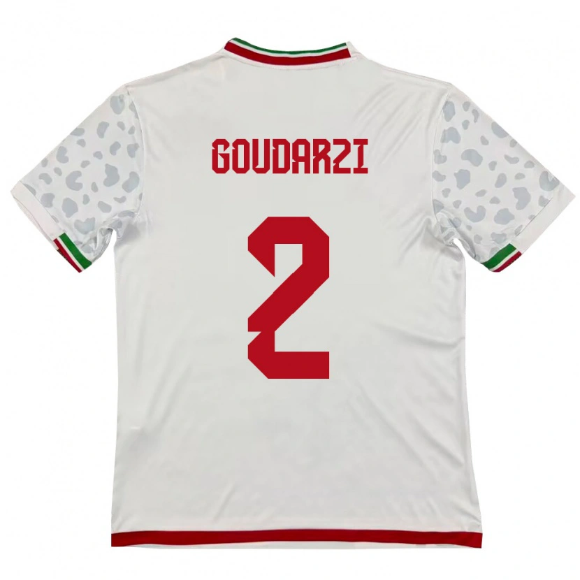 Danxen Pánské Írán Bahram Goudarzi #2 Bílá Červená Domů Hráčské Dresy 26-28 Dres