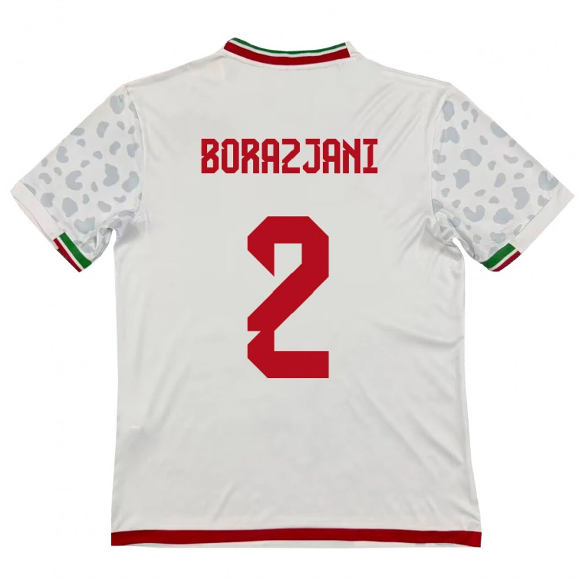 Danxen Pánské Írán Fatemeh Amineh Borazjani #2 Bílá Červená Domů Hráčské Dresy 26-28 Dres