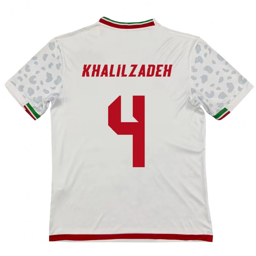 Danxen Pánské Írán Shoja Khalilzadeh #4 Bílá Červená Domů Hráčské Dresy 26-28 Dres
