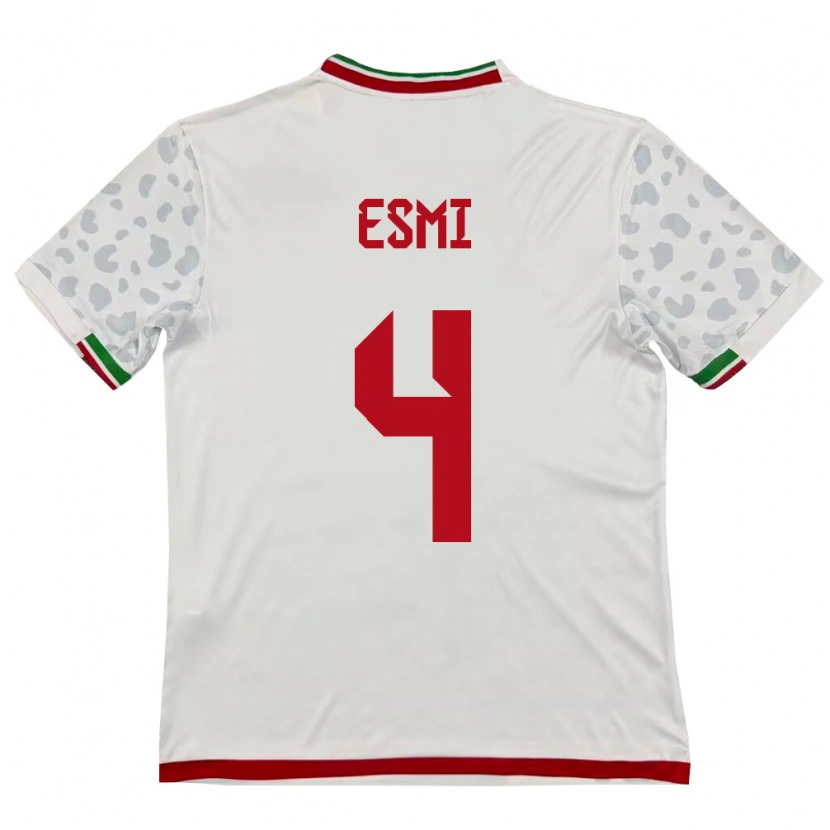 Danxen Pánské Írán Pouya Esmi #4 Bílá Červená Domů Hráčské Dresy 26-28 Dres