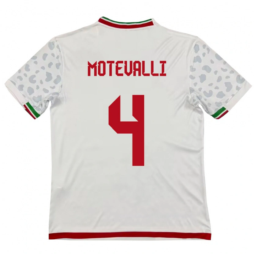Danxen Pánské Írán Melika Motevalli #4 Bílá Červená Domů Hráčské Dresy 26-28 Dres