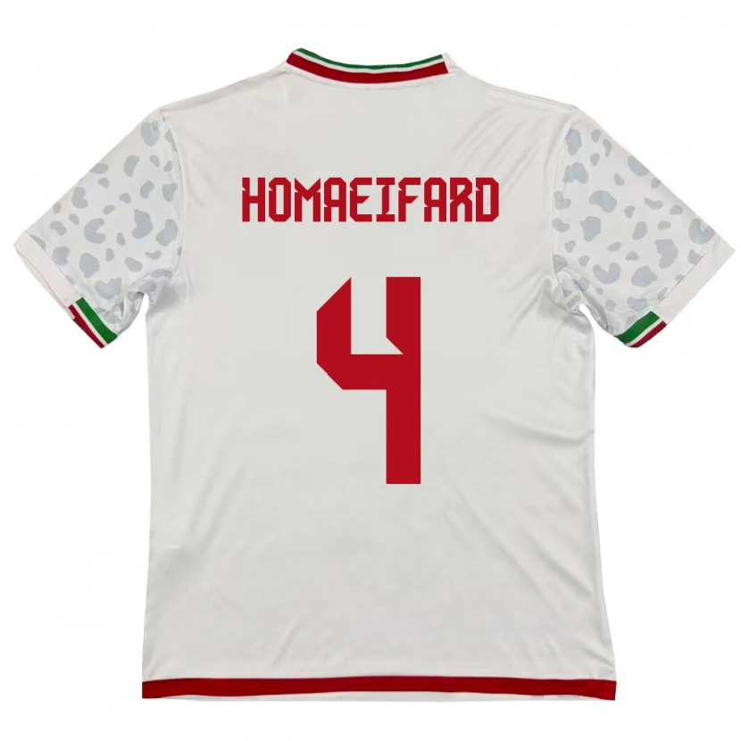 Danxen Pánské Írán Alireza Homaeifard #4 Bílá Červená Domů Hráčské Dresy 26-28 Dres