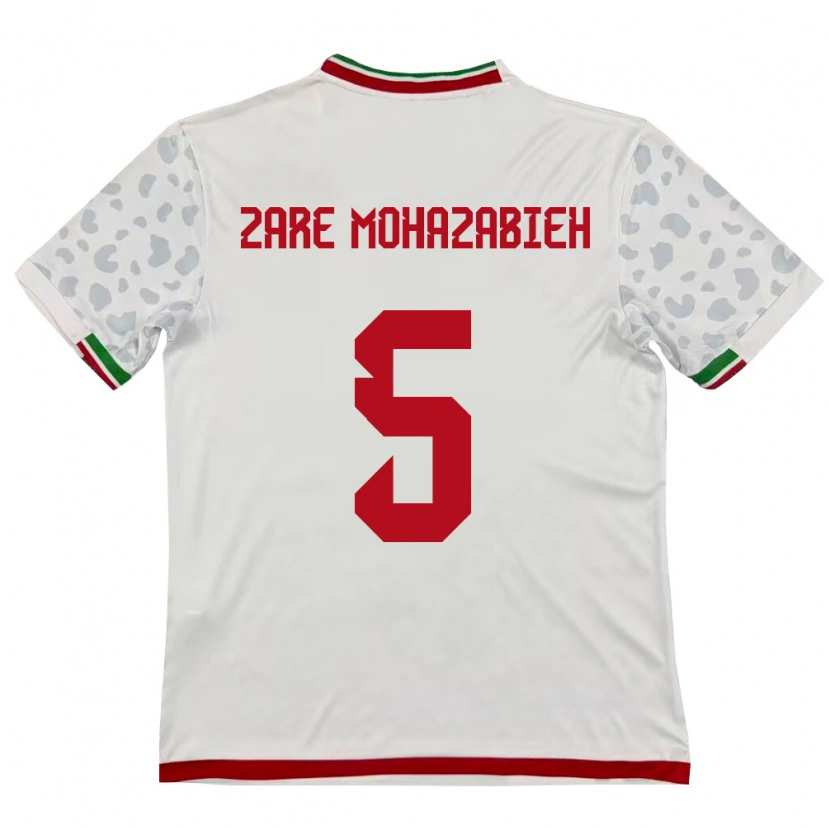 Danxen Pánské Írán Mohammadmehdi Zare #5 Bílá Červená Domů Hráčské Dresy 26-28 Dres