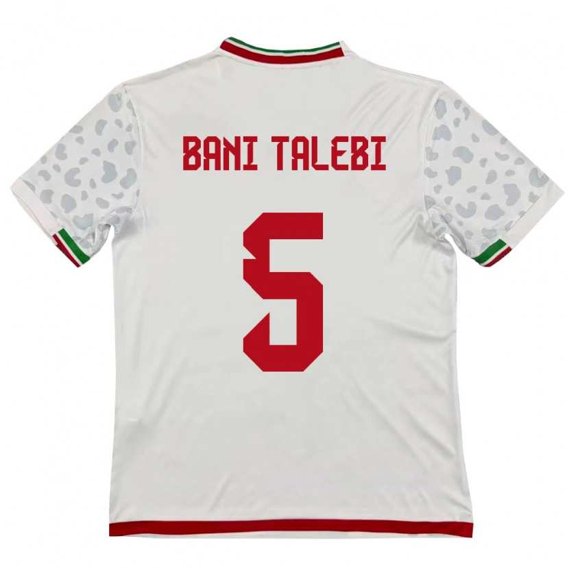 Danxen Pánské Írán Ghazaleh Bani Talebi #5 Bílá Červená Domů Hráčské Dresy 26-28 Dres