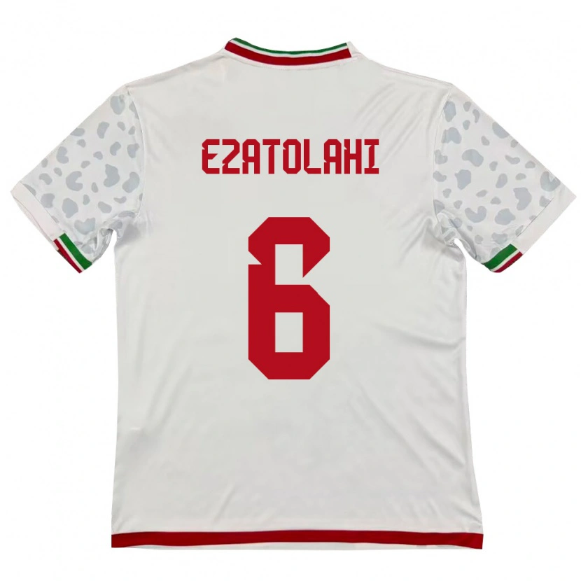 Danxen Pánské Írán Saeed Ezatolahi #6 Bílá Červená Domů Hráčské Dresy 26-28 Dres