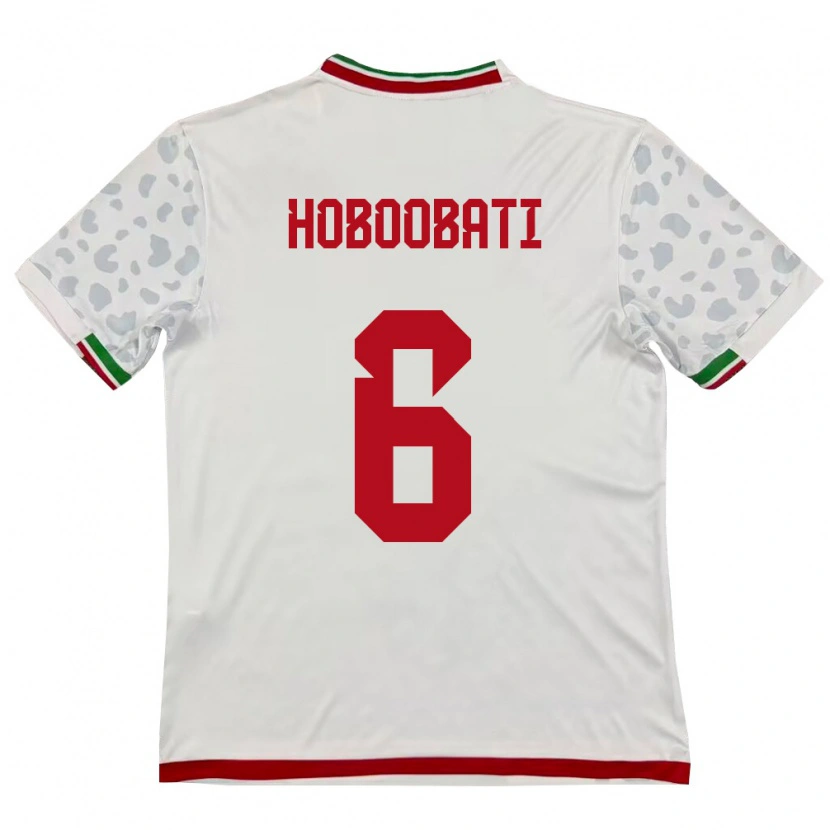 Danxen Pánské Írán Samir Hoboobati #6 Bílá Červená Domů Hráčské Dresy 26-28 Dres