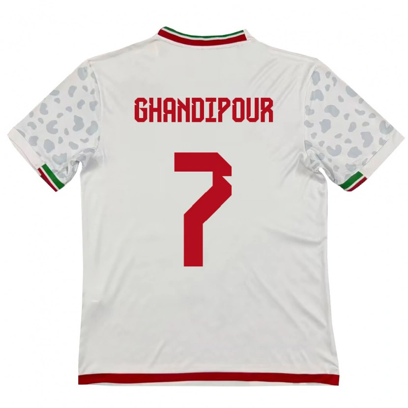 Danxen Pánské Írán Reza Ghandipour #7 Bílá Červená Domů Hráčské Dresy 26-28 Dres
