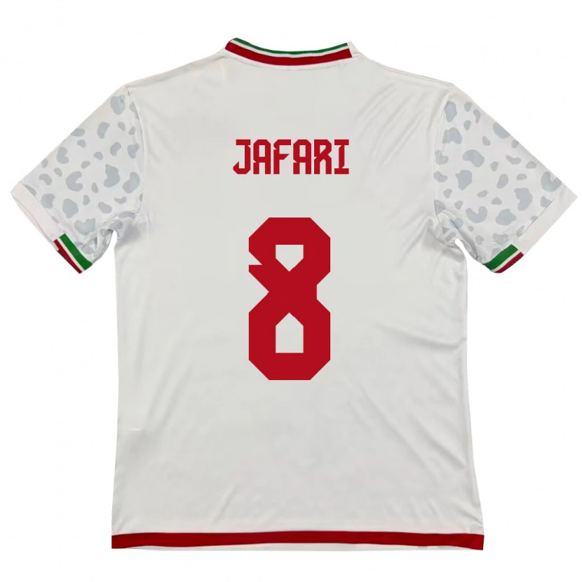 Danxen Pánské Írán Pouya Jafari #8 Bílá Červená Domů Hráčské Dresy 26-28 Dres