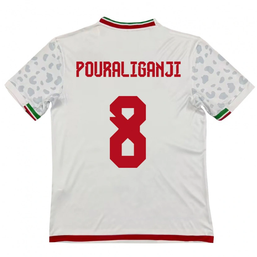 Danxen Pánské Írán Morteza Pouraliganji #8 Bílá Červená Domů Hráčské Dresy 26-28 Dres