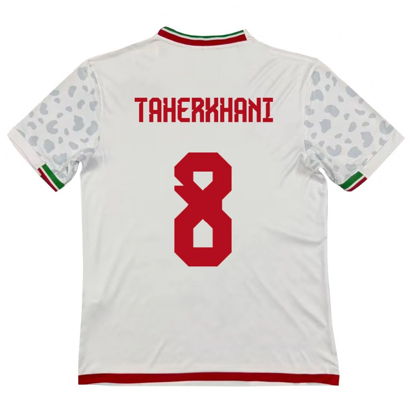 Danxen Pánské Írán Behnaz Taherkhani #8 Bílá Červená Domů Hráčské Dresy 26-28 Dres