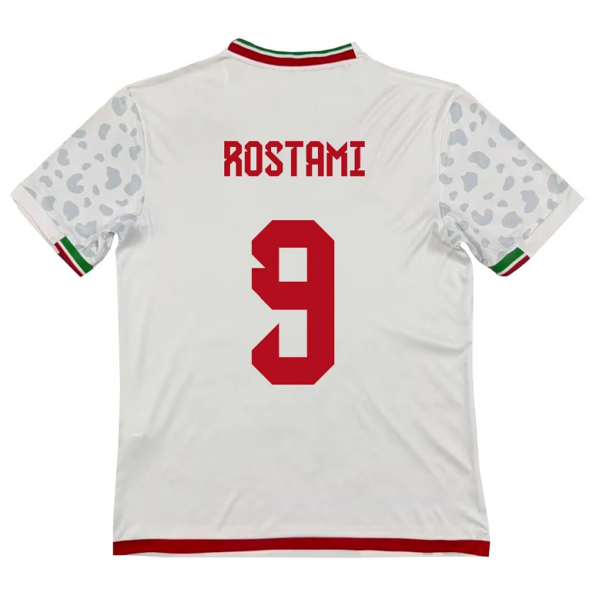 Danxen Pánské Írán Yadegar Rostami #9 Bílá Červená Domů Hráčské Dresy 26-28 Dres