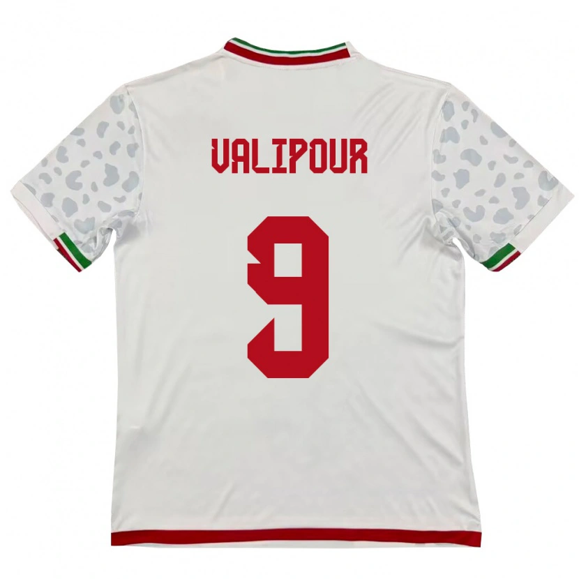 Danxen Pánské Írán Amirreza Valipour #9 Bílá Červená Domů Hráčské Dresy 26-28 Dres