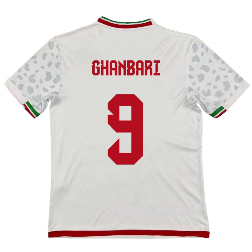 Danxen Pánské Írán Zahra Ghanbari #9 Bílá Červená Domů Hráčské Dresy 26-28 Dres