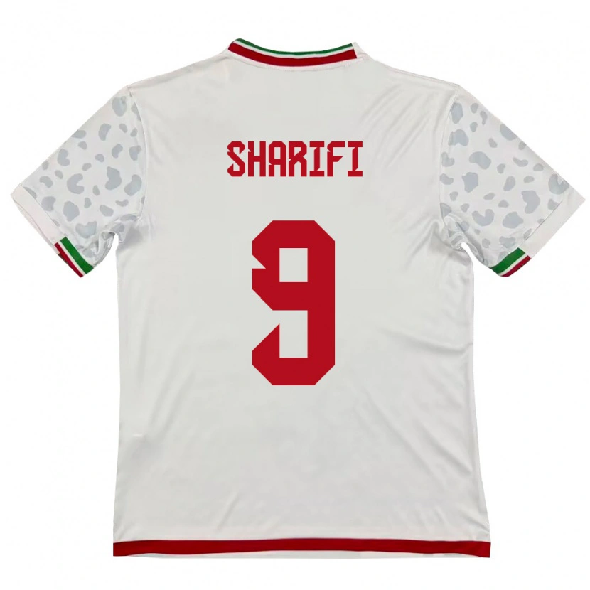 Danxen Pánské Írán Alireza Sharifi #9 Bílá Červená Domů Hráčské Dresy 26-28 Dres