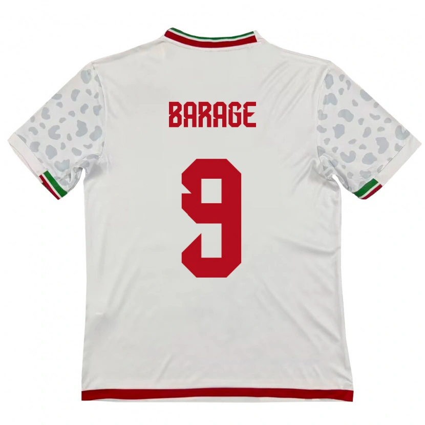 Danxen Pánské Írán Yaghoub Barage #9 Bílá Červená Domů Hráčské Dresy 26-28 Dres