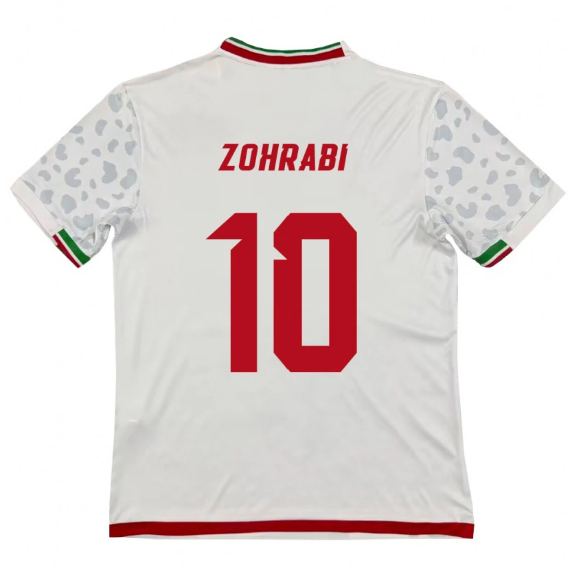 Danxen Pánské Írán Sara Zohrabi #10 Bílá Červená Domů Hráčské Dresy 26-28 Dres