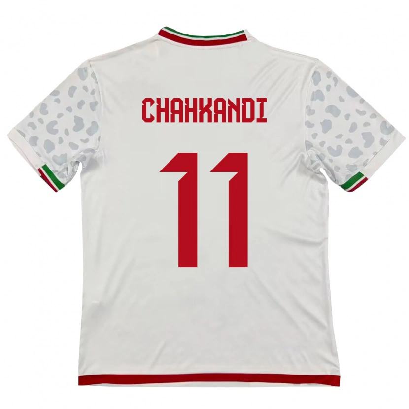 Danxen Pánské Írán Samaneh Chahkandi #11 Bílá Červená Domů Hráčské Dresy 26-28 Dres