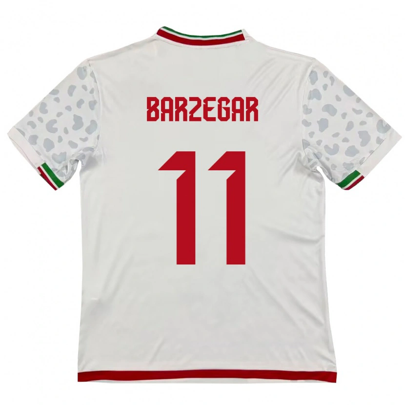Danxen Pánské Írán Aria Barzegar #11 Bílá Červená Domů Hráčské Dresy 26-28 Dres