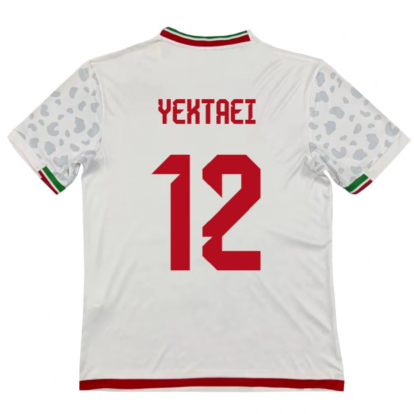 Danxen Pánské Írán Maryam Yektaei #12 Bílá Červená Domů Hráčské Dresy 26-28 Dres