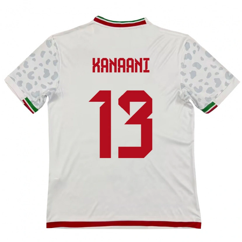 Danxen Pánské Írán Hossein Kanaani #13 Bílá Červená Domů Hráčské Dresy 26-28 Dres