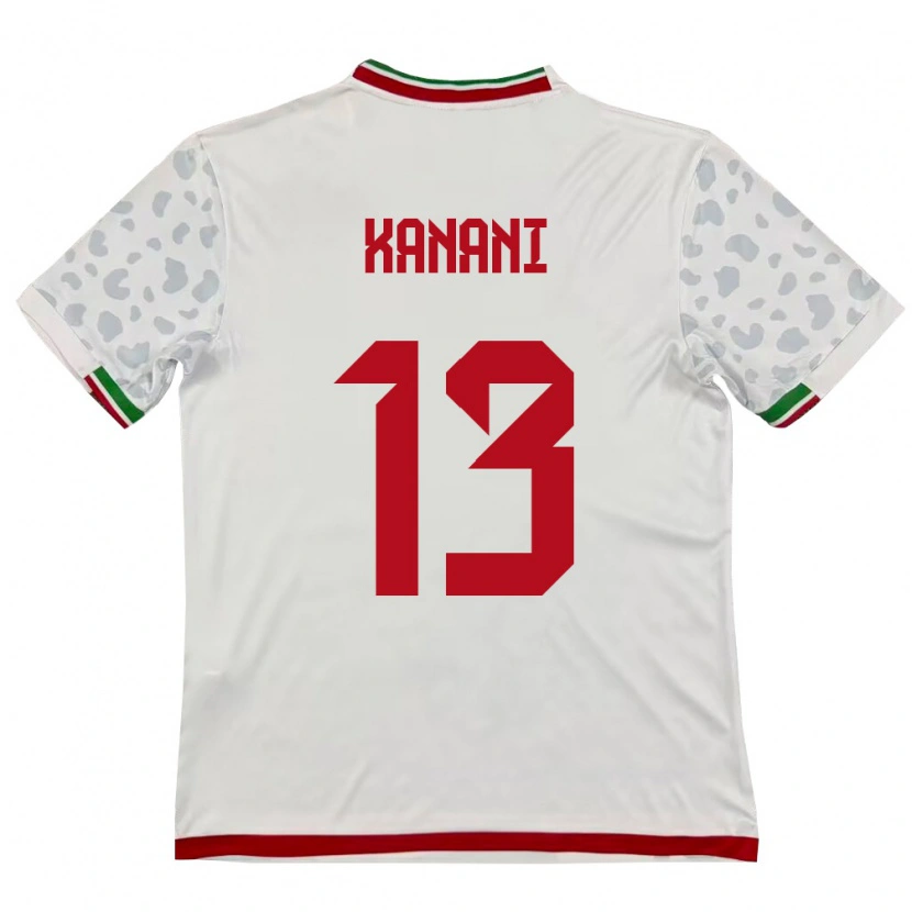 Danxen Pánské Írán Hossein Kanani #13 Bílá Červená Domů Hráčské Dresy 26-28 Dres