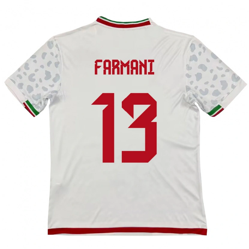 Danxen Pánské Írán Yasaman Farmani #13 Bílá Červená Domů Hráčské Dresy 26-28 Dres