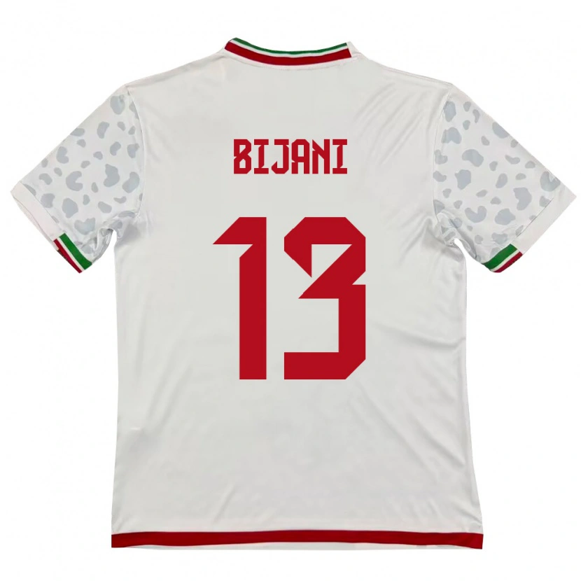 Danxen Pánské Írán Hossein Bijani #13 Bílá Červená Domů Hráčské Dresy 26-28 Dres