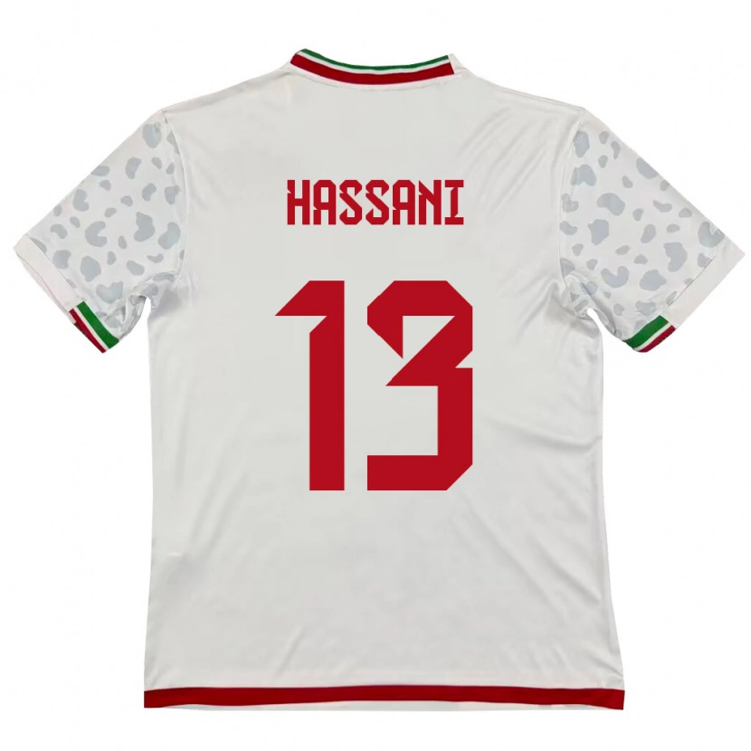 Danxen Pánské Írán Ali Hassani #13 Bílá Červená Domů Hráčské Dresy 26-28 Dres